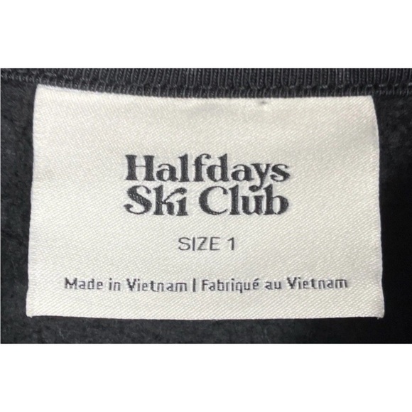 Halfdays Women's Ski Club Crewneck Sweatshirt Black Size 1 ‎ (XS/S) NWT $95 - Picture 5 of 8